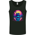 Retrowave Frog in a Sunset Mens Vest Tank Top Black