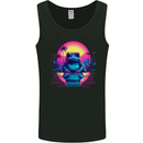 Retrowave Frog in a Sunset Mens Vest Tank Top Black