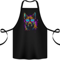Retrowave German Shepherd Dog Cotton Apron 100% Organic Black