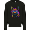 Retrowave German Shepherd Dog Mens Sweatshirt Jumper Black