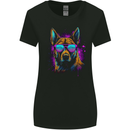 Retrowave German Shepherd Dog Womens Wider Cut T-Shirt Black