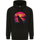 Retrowave Golden Retriever Dog Childrens Kids Hoodie Black