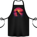 Retrowave Golden Retriever Dog Cotton Apron 100% Organic Black