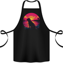 Retrowave Golden Retriever Dog Cotton Apron 100% Organic Black