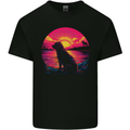 Retrowave Golden Retriever Dog Mens Cotton T-Shirt Tee Top Black