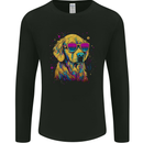 Retrowave Golden Retriever Dog Mens Long Sleeve T-Shirt Black