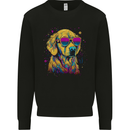 Retrowave Golden Retriever Dog Mens Sweatshirt Jumper Black