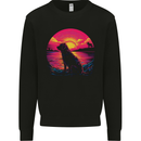 Retrowave Golden Retriever Dog Mens Sweatshirt Jumper Black