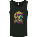 Retrowave Golden Retriever Dog Mens Vest Tank Top Black