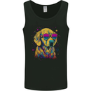 Retrowave Golden Retriever Dog Mens Vest Tank Top Black