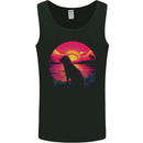Retrowave Golden Retriever Dog Mens Vest Tank Top Black