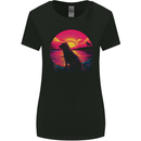 Retrowave Golden Retriever Dog Womens Wider Cut T-Shirt Black