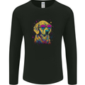 Retrowave Golden Retriever Mens Long Sleeve T-Shirt Black