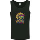 Retrowave Golden Retriever Mens Vest Tank Top Black