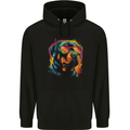 Retrowave Rottweiler Dog Childrens Kids Hoodie Black