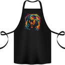 Retrowave Rottweiler Dog Cotton Apron 100% Organic Black