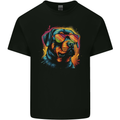 Retrowave Rottweiler Dog Mens Cotton T-Shirt Tee Top Black