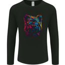 Retrowave Yorkshire Terrier Dog Mens Long Sleeve T-Shirt Black