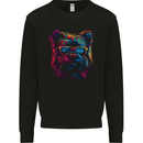 Retrowave Yorkshire Terrier Dog Mens Sweatshirt Jumper Black