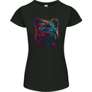 Retrowave Yorkshire Terrier Dog Womens Petite Cut T-Shirt Black