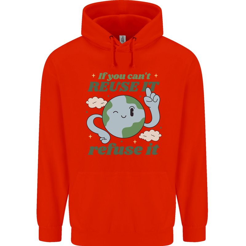 Reuse It Recycle Climate Change Environment Mens 80% Cotton Hoodie Bright Red