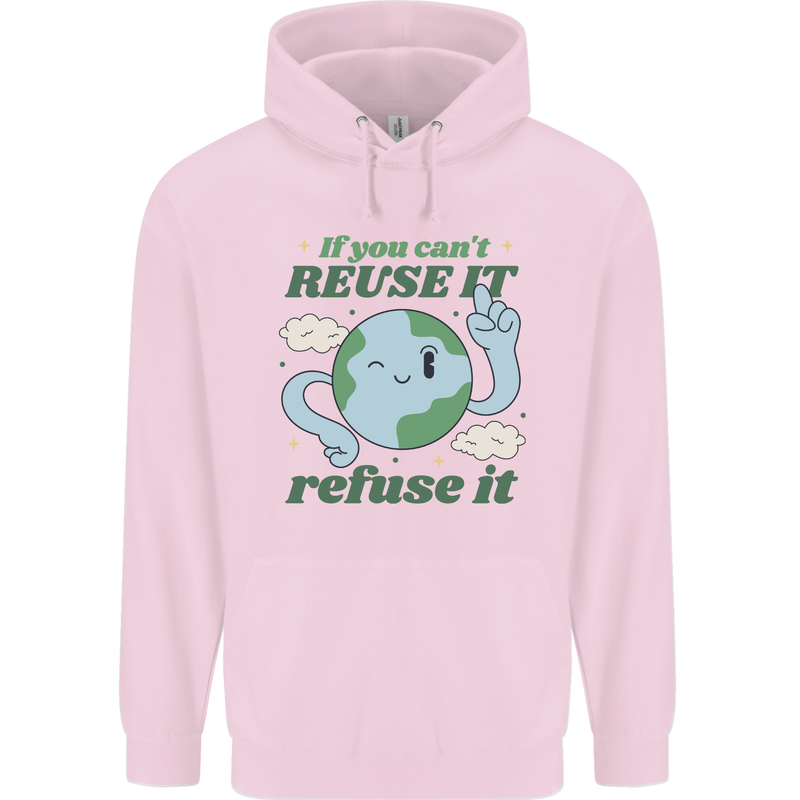 Reuse It Recycle Climate Change Environment Mens 80% Cotton Hoodie Light Pink