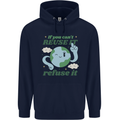Reuse It Recycle Climate Change Environment Mens 80% Cotton Hoodie Navy Blue