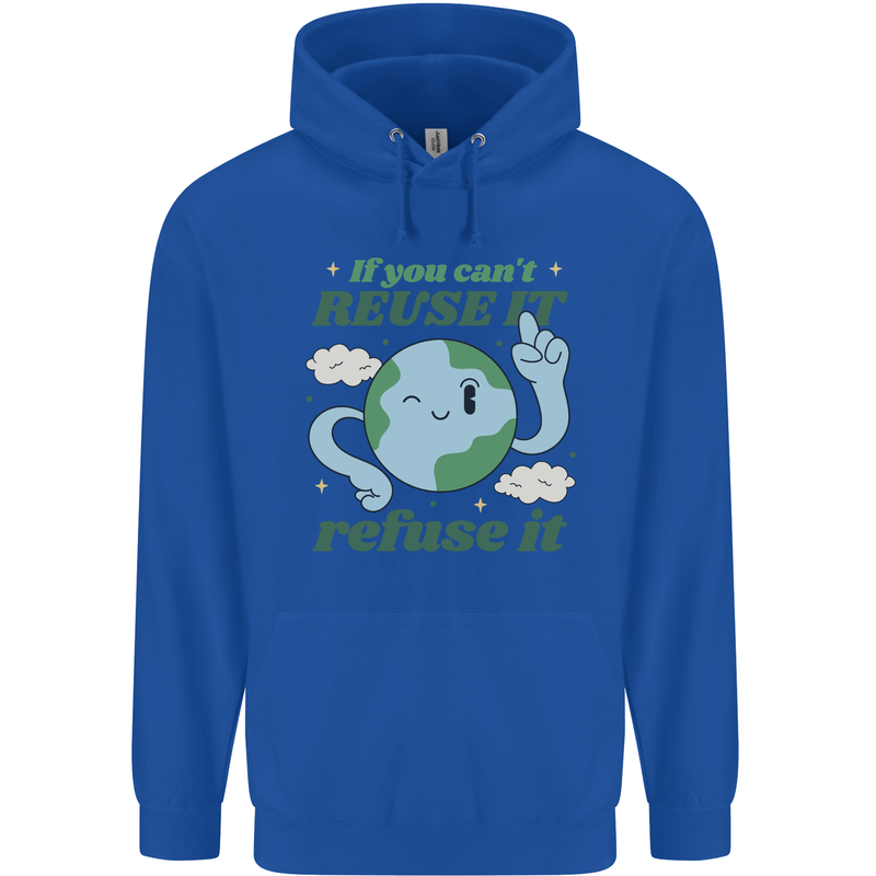 Reuse It Recycle Climate Change Environment Mens 80% Cotton Hoodie Royal Blue