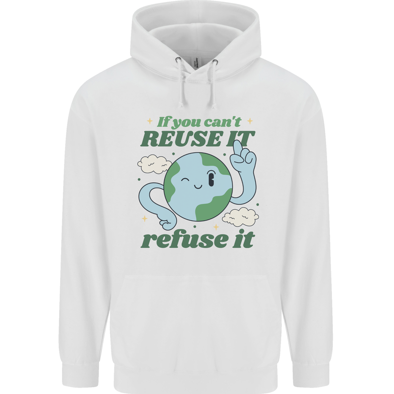 Reuse It Recycle Climate Change Environment Mens 80% Cotton Hoodie White