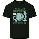 Reuse It Recycle Climate Change Environment Mens Cotton T-Shirt Tee Top Black