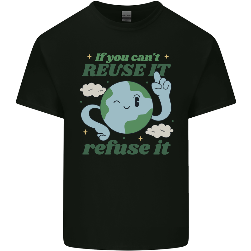 Reuse It Recycle Climate Change Environment Mens Cotton T-Shirt Tee Top Black
