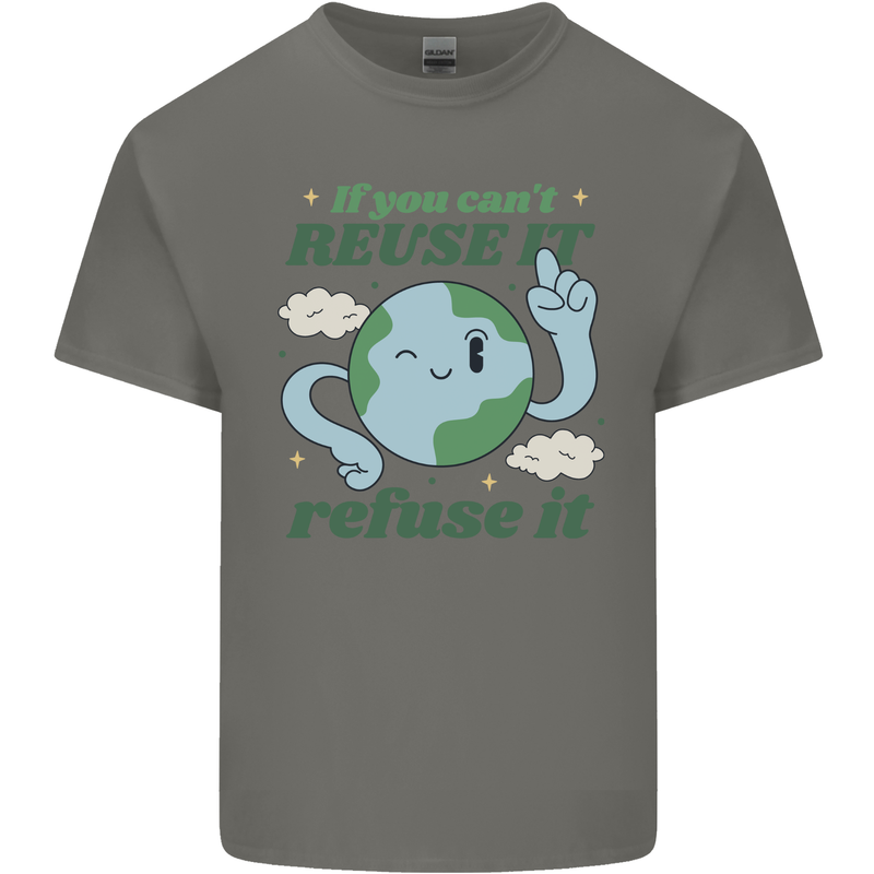 Reuse It Recycle Climate Change Environment Mens Cotton T-Shirt Tee Top Charcoal