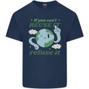 Reuse It Recycle Climate Change Environment Mens Cotton T-Shirt Tee Top Navy Blue