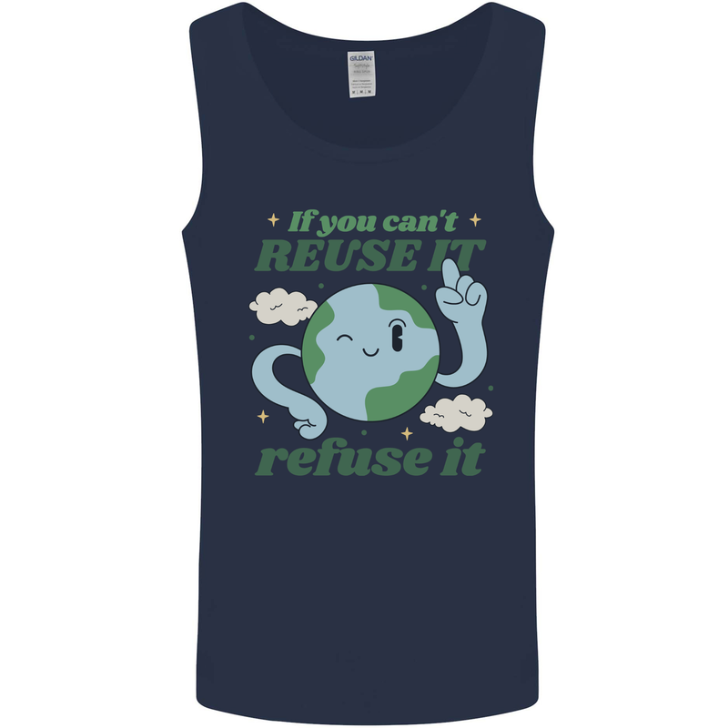 Reuse It Recycle Climate Change Environment Mens Vest Tank Top Navy Blue