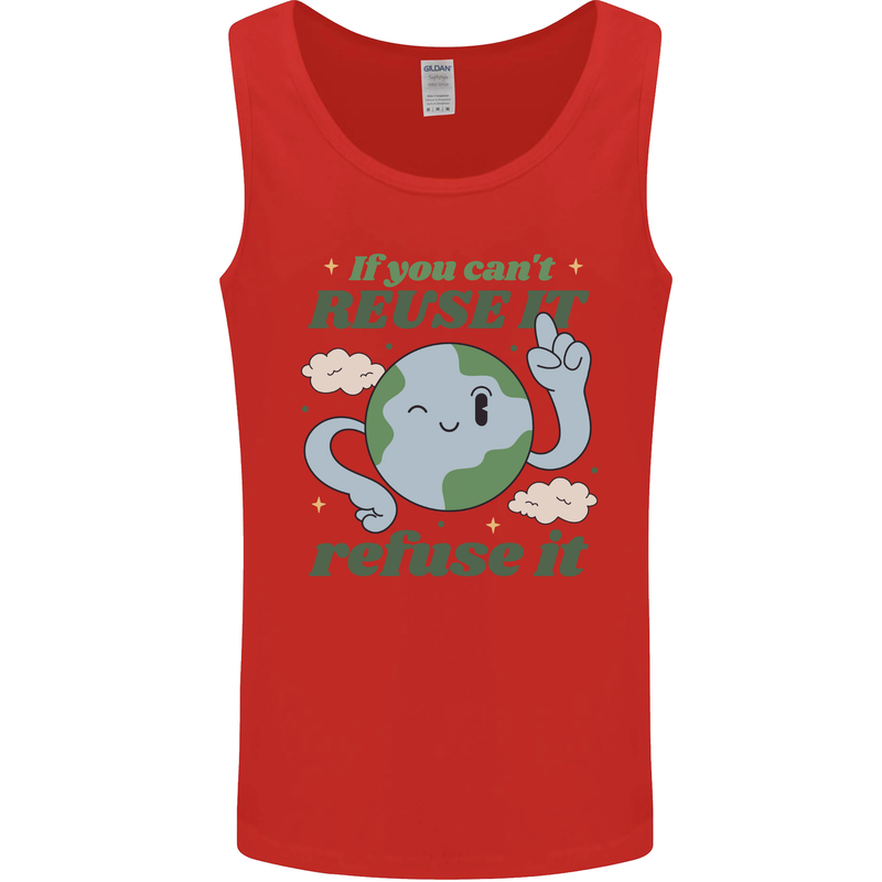 Reuse It Recycle Climate Change Environment Mens Vest Tank Top Red