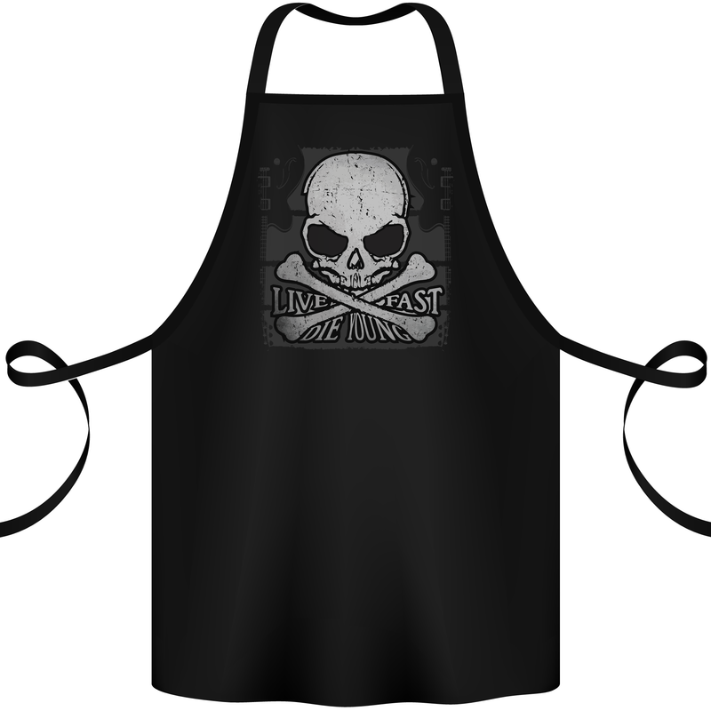 Ride Fast Biker Skull Motorcycle Guitars Rock Cotton Apron 100% Organic Black