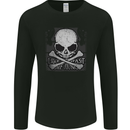 Ride Fast Biker Skull Motorcycle Guitars Rock Mens Long Sleeve T-Shirt Black