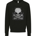 Ride Fast Biker Skull Motorcycle Guitars Rock Mens Sweatshirt Jumper Black