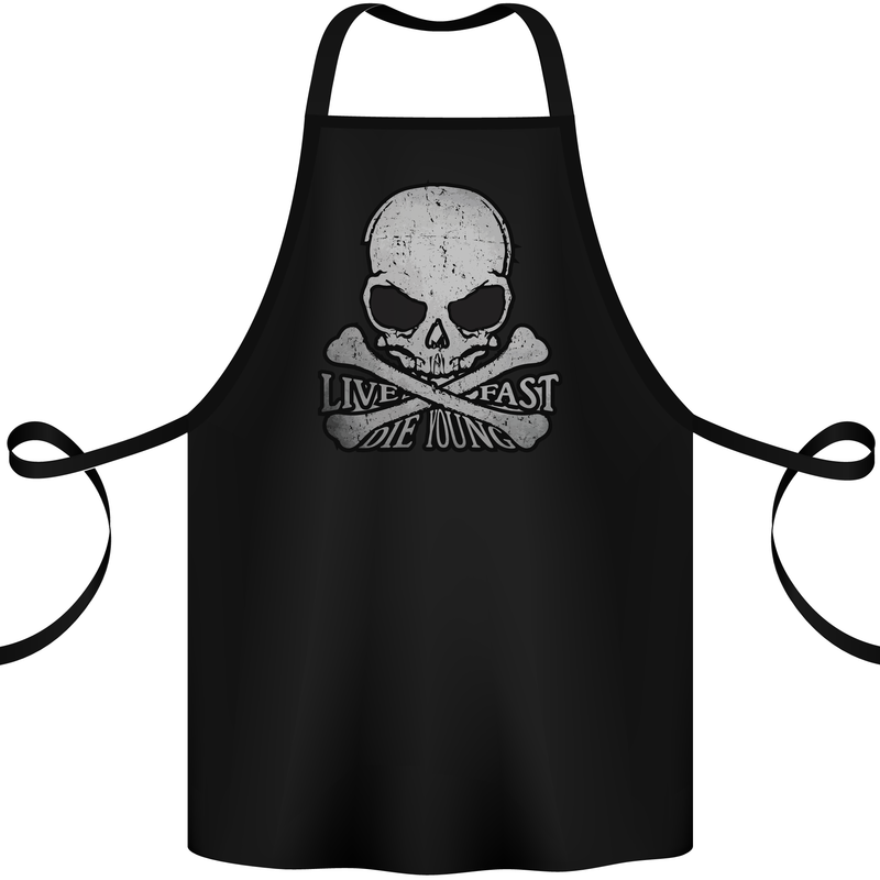 Ride Fast Biker Skull Motorcycle Motorbike Cotton Apron 100% Organic Black