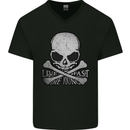 Ride Fast Biker Skull Motorcycle Motorbike Mens V-Neck Cotton T-Shirt Black