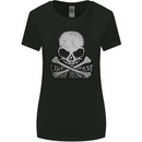 Ride Fast Biker Skull Motorcycle Motorbike Womens Wider Cut T-Shirt Black