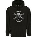 Ride the Seas Jolly Roger Skull Pirates Sailing Mens 80% Cotton Hoodie Black