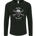 Ride the Seas Jolly Roger Skull Pirates Sailing Mens Long Sleeve T-Shirt Black