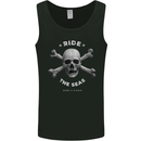 Ride the Seas Jolly Roger Skull Pirates Sailing Mens Vest Tank Top Black
