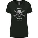 Ride the Seas Jolly Roger Skull Pirates Sailing Womens Wider Cut T-Shirt Black