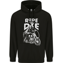 Ride to Die Grim Reaper Biker Bicycle Skull Childrens Kids Hoodie Black