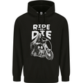 Ride to Die Grim Reaper Biker Bicycle Skull Mens 80% Cotton Hoodie Black