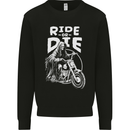 Ride to Die Grim Reaper Biker Bicycle Skull Mens Sweatshirt Jumper Black