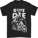 Ride to Die Grim Reaper Biker Bicycle Skull Mens T-Shirt 100% Cotton Black
