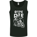 Ride to Die Grim Reaper Biker Bicycle Skull Mens Vest Tank Top Black